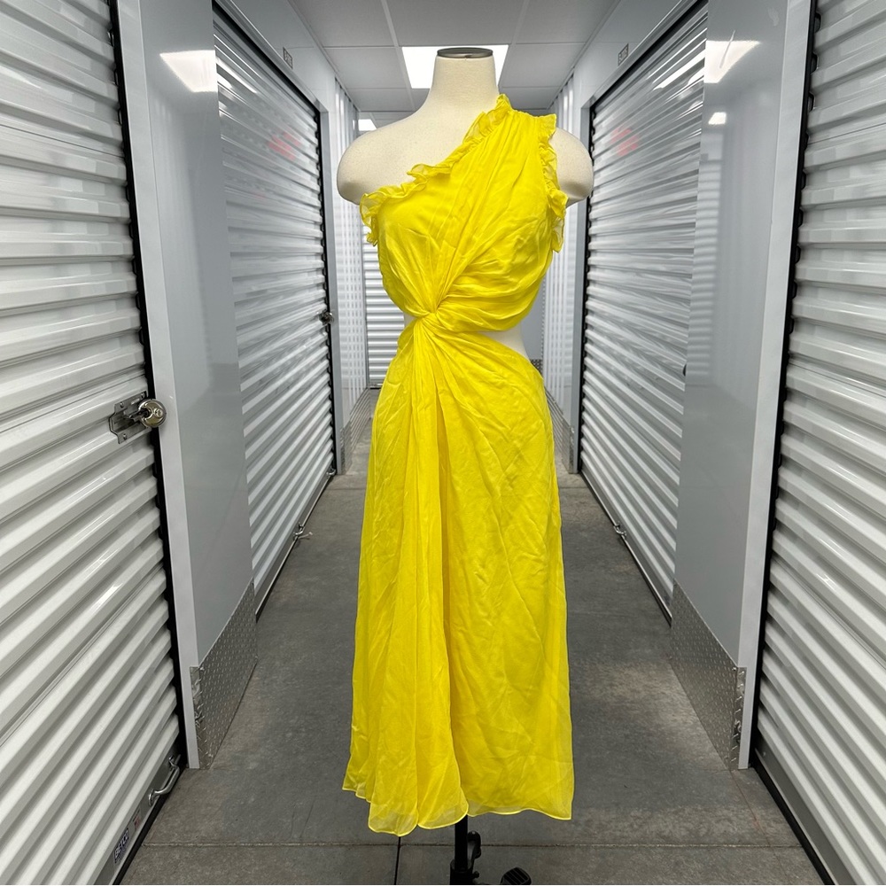 Cinq a sept 100% silk corinne cut out one shoulder dress 12 - Picture 1 of 9